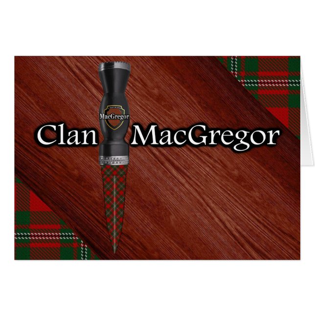 Klan MacGregor Tartan Sgian Dubh Blade Hälsningskort (Framsidan Horizontal)