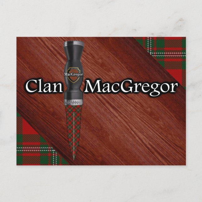 Klan MacGregor Tartan Sgian Dubh Blade Vykort (Framsida)