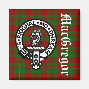 Klan MacGregor Vapensköld Badge & Tartan Magnet