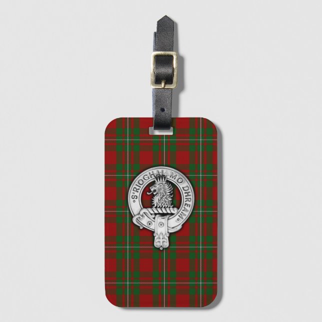 Klan MacGregor Vapensköld & Tartan Bagagebricka (Framsida vertikal)