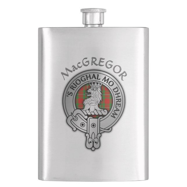 Klan MacGregor Vapensköld & Tartan Fickplunta (Framsidan)