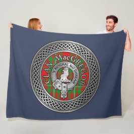 Klan MacGregor Vapensköld & Tartan Knot Fleecefilt