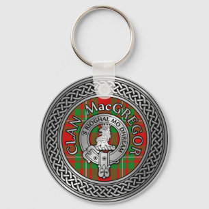 Klan MacGregor Vapensköld & Tartan Knot Nyckelring