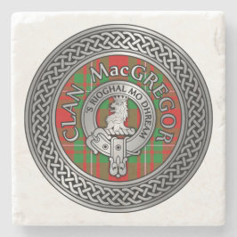Klan MacGregor Vapensköld & Tartan Knot Stenunderlägg