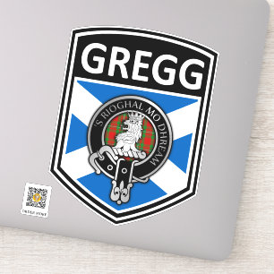 Klan MacGregor Vapensköld & Tartan Saltire - Gregg Klistermärken