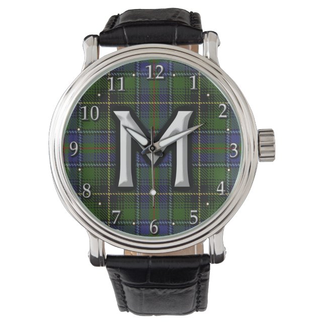 Klan MacInnes Brev M Monogram Tartan Armbandsur (Framsida)