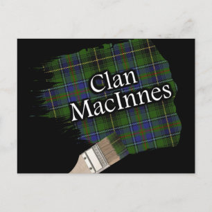 Klan MacInnes Scottish Tartan Paint Brush Vykort