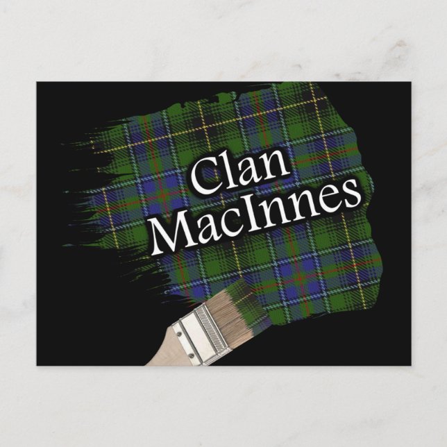 Klan MacInnes Scottish Tartan Paint Brush Vykort (Framsida)