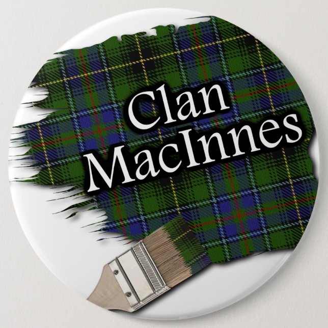 Klan MacInnes Tartan Paint-pensel Knapp (Framsida)