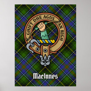 Klan MacInnes-Vapensköld över Tartan Poster