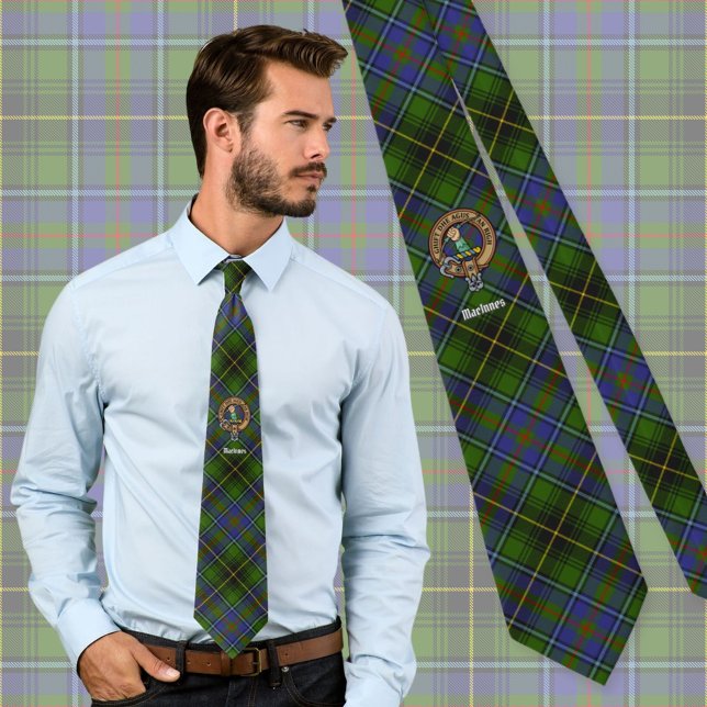 Klan MacInnes-Vapensköld över Tartan Slips (Skapare uppladdad)