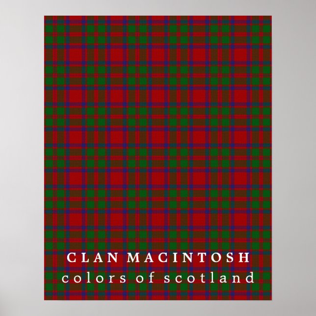 Klan MacIntosh Färg of Scotland Tartan Poster (Framsidan)