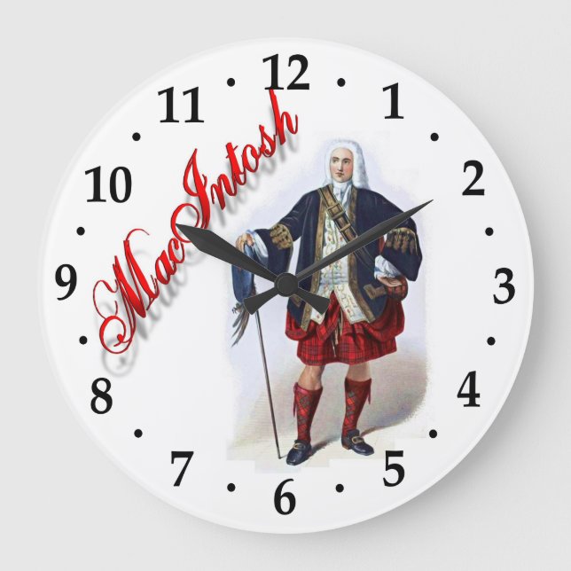 Klan MacIntosh Scottish Dream Clock Stor Klocka (Framsida)