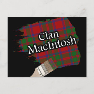 Klan MacIntosh Scottish Tartan Paint Brush Vykort