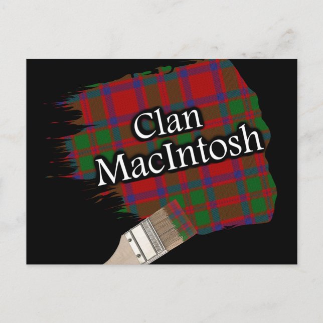 Klan MacIntosh Scottish Tartan Paint Brush Vykort (Framsida)