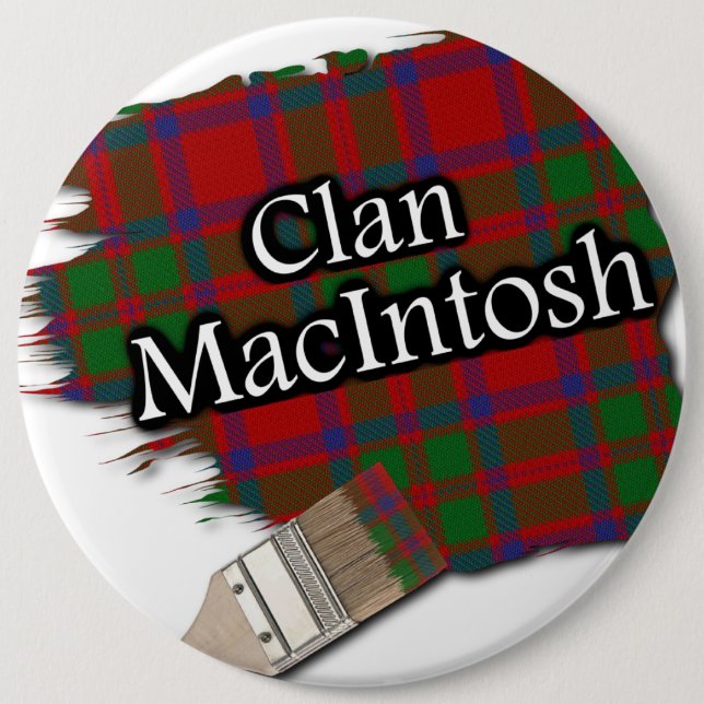 Klan MacIntosh Tartan Paint-pensel Knapp (Framsida)