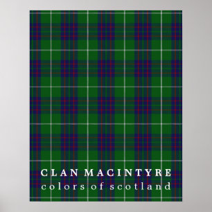 Klan MacIntyre Färg of Scotland Tartan Poster