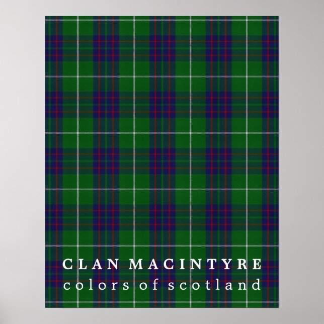 Klan MacIntyre Färg of Scotland Tartan Poster (Framsidan)