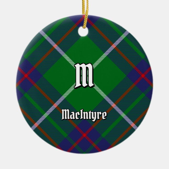 Klan MacIntyre Hunting Tartan Ceramic Ornament (Framsidan)