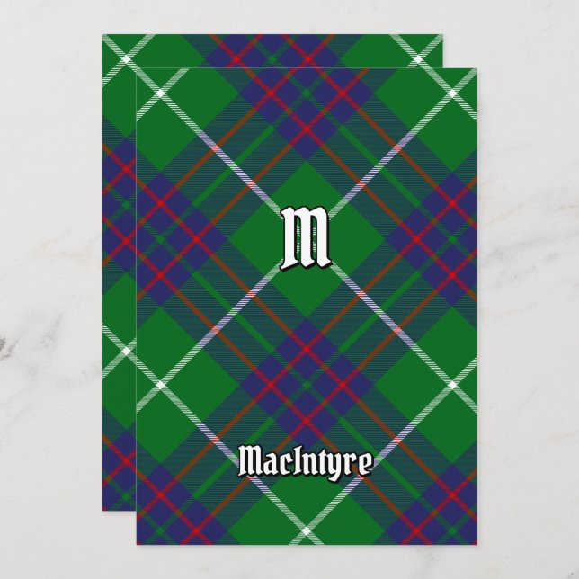 Klan MacIntyre Hunting Tartan-inbjudan Inbjudningar (Fram/baksida)