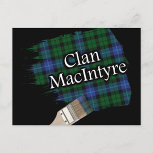 Klan MacIntyre Scottish Tartan Paint Brush Vykort