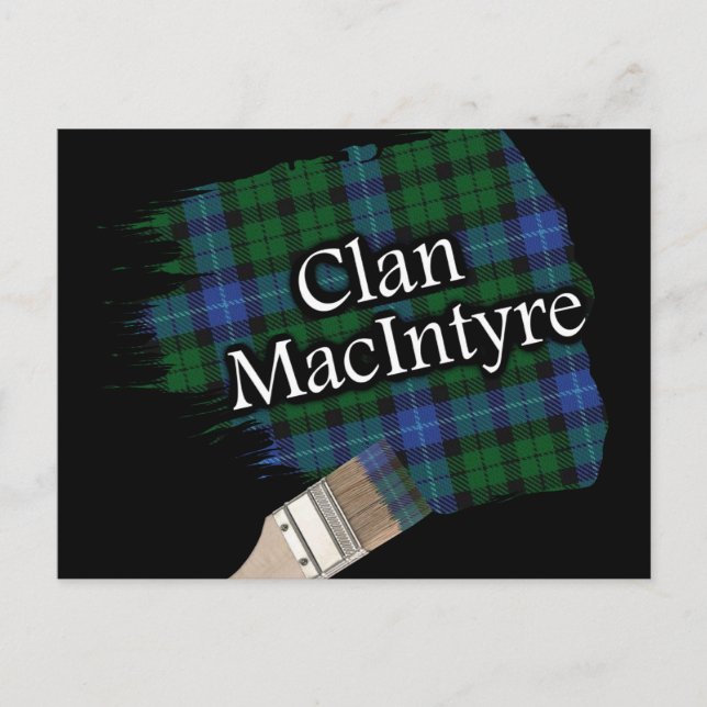 Klan MacIntyre Scottish Tartan Paint Brush Vykort (Framsida)