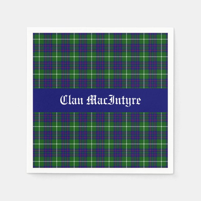 Klan MacIntyre Tartan Anpassade Pappersservett (Framsidan)