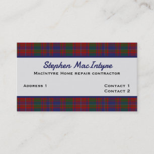 Klan MacIntyre Tartan Plade-Anpassningsbar Visitkort