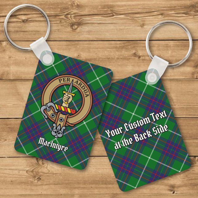 Klan MacIntyre Vapensköld over Hunting Tartan Keyc Nyckelring (Skapare uppladdad)