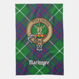 Klan MacIntyre Vapensköld over Hunting Tartan Kökshandduk