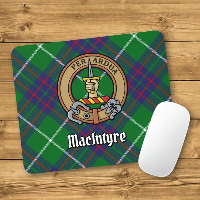 Klan MacIntyre-Vapensköld över Tartan Musmatta (Skapare uppladdad)