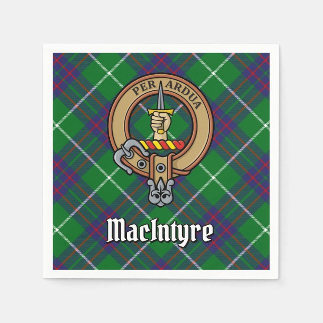 Klan MacIntyre-Vapensköld över Tartan Pappersservett (Framsidan)