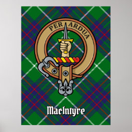 Klan MacIntyre-Vapensköld över Tartan Poster