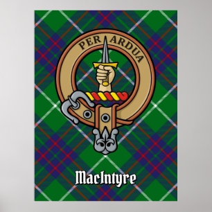 Klan MacIntyre-Vapensköld över Tartan Poster
