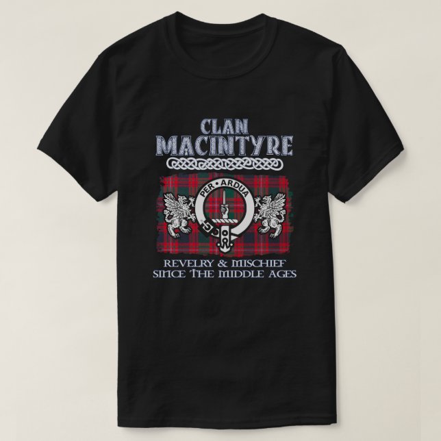 Klan MacIntyre vapensköld Scottish klans Scottish  T Shirt (Design framsida)