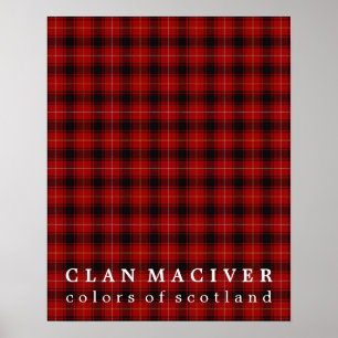 Klan MacIver Färg av Scotland Tartan Poster