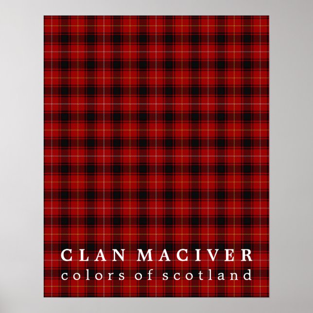 Klan MacIver Färg av Scotland Tartan Poster (Framsidan)