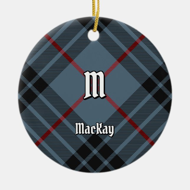 Klan MacKay Blue Tartan Julgransprydnad Keramik (Framsidan)