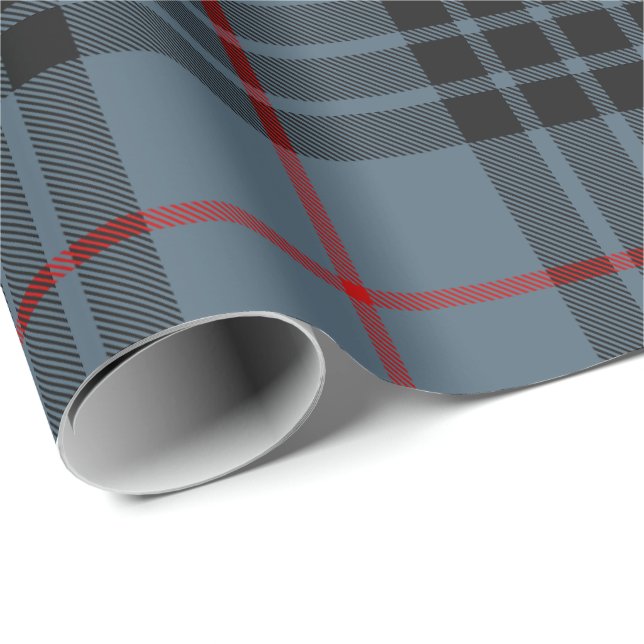 Klan MacKay Blue Tartan Presentpapper (Rullad Hörn)