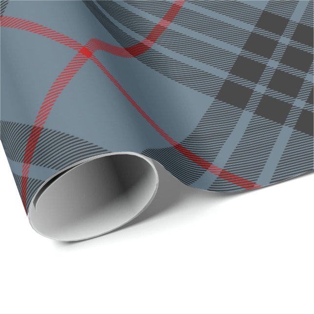 Klan MacKay Blue Tartan Presentpapper (Rullad Hörn)