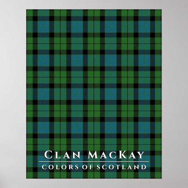 Klan MacKay Färg of Scotland 2 Ancient Tartan Poster (Framsidan)