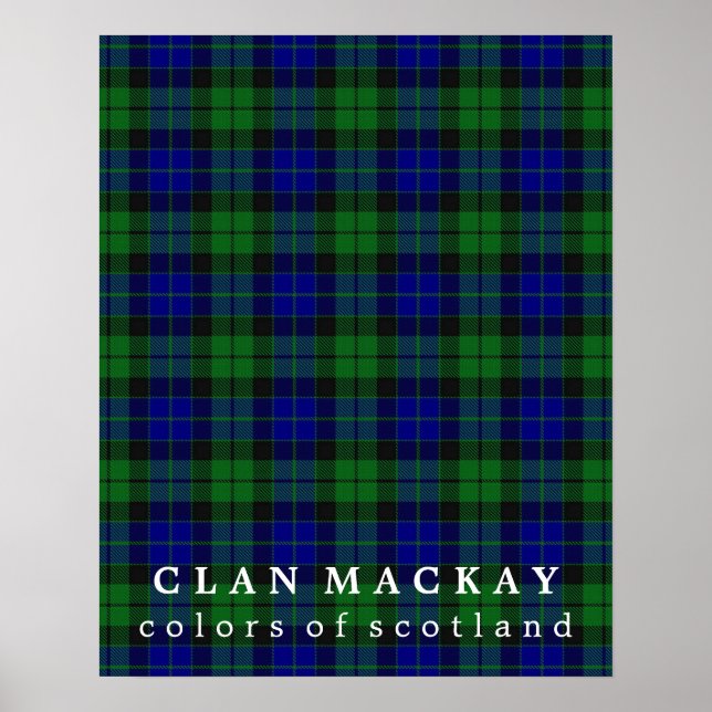 Klan MacKay Färg of Scotland Tartan Poster (Framsidan)