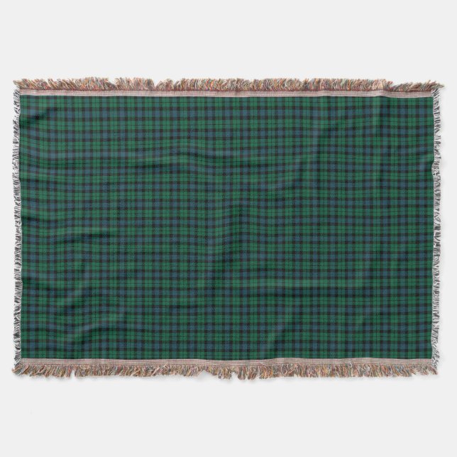 Klan MacKay Grönt och Blue Scottish Tartan Filt (Framsidan)