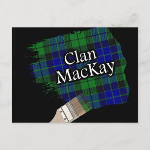Klan MacKay Scottish Tartan Paint Brush Vykort