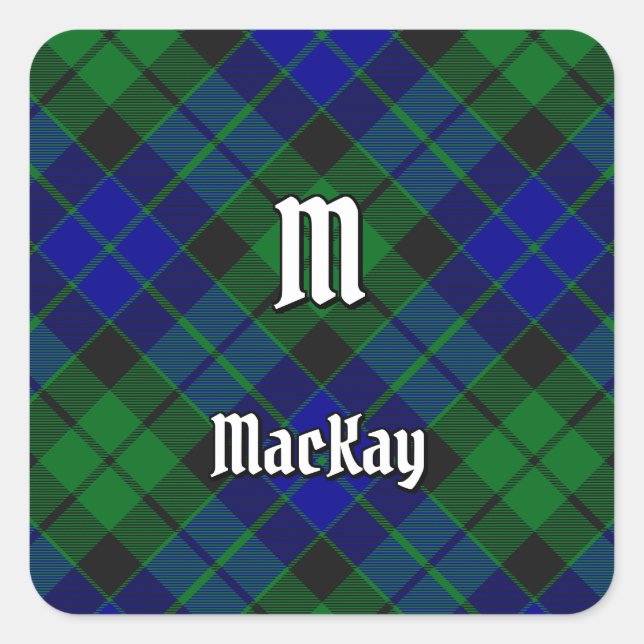 Klan MacKay Tartan Fyrkantigt Klistermärke (Framsida)