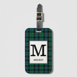 Klan MacKay Tartan Monogrammed Bagagebricka