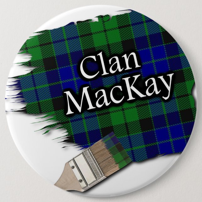 Klan MacKay Tartan Paint-pensel Knapp (Framsida)