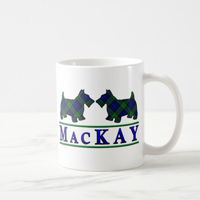 Klan MacKay Tartan Scottish Scottie Hundar Kaffemugg (Höger)