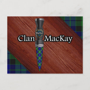 Klan MacKay Tartan Sgian Dubh Blade Vykort