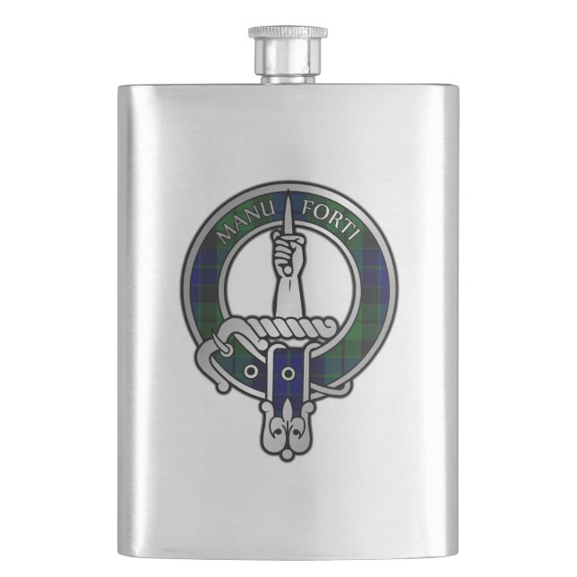 Klan MacKay Tartan Vapensköld Fickplunta (Framsidan)
